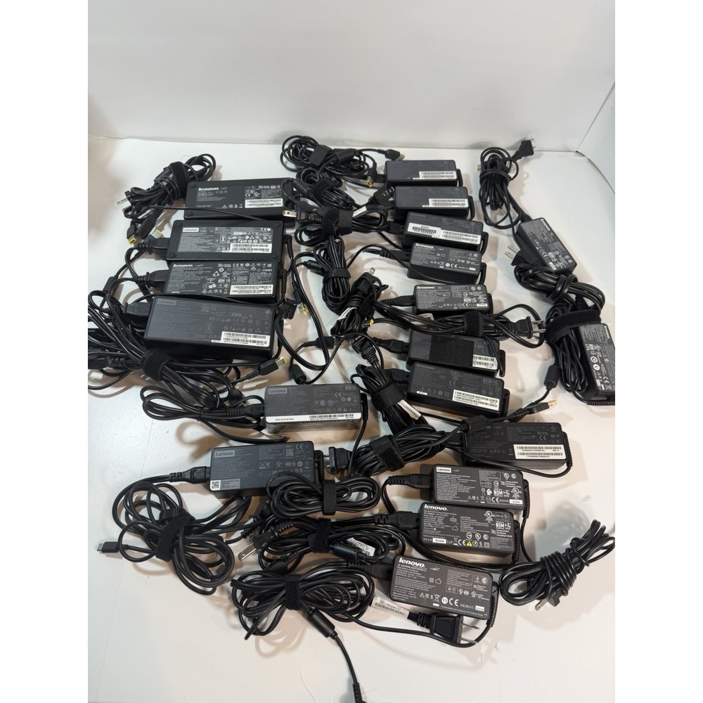 Lot‎ of 19 Lenovo Laptop AC Adapters Mixed 45W 65W 90W 135W 170W OEM Chargers